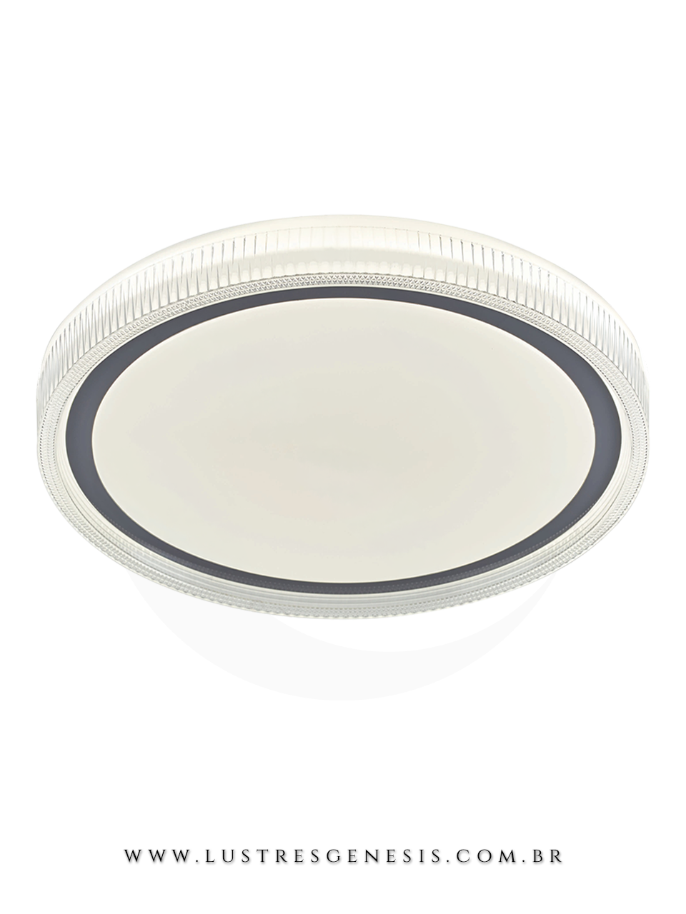 Lustre Plafon Moderno LED DCX02347 Cromado Acrilico &Oslash;39cm Bivolt, Mesa Sala de Jantar, Quarto Casal, Cozinha, Banheiro, Sala de Esta